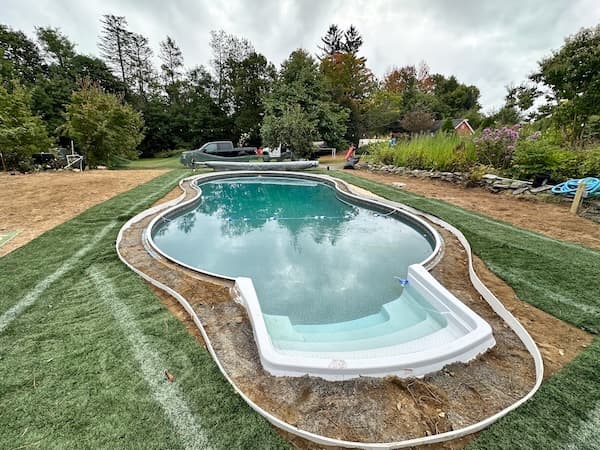 Semi-Inground Pool Installation installation example
